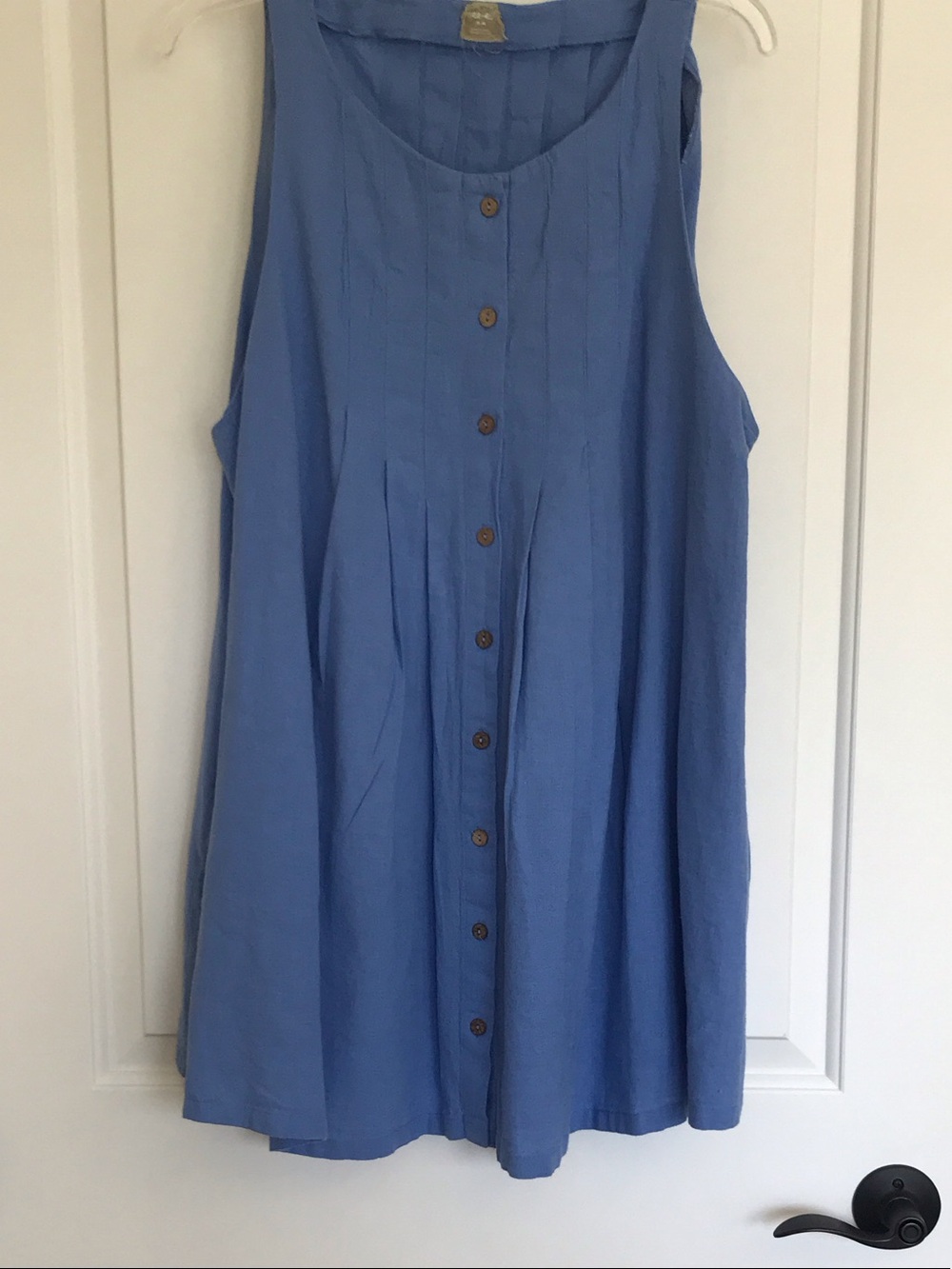 Free People Powder Blue Sleeveless Button-Front Dress
